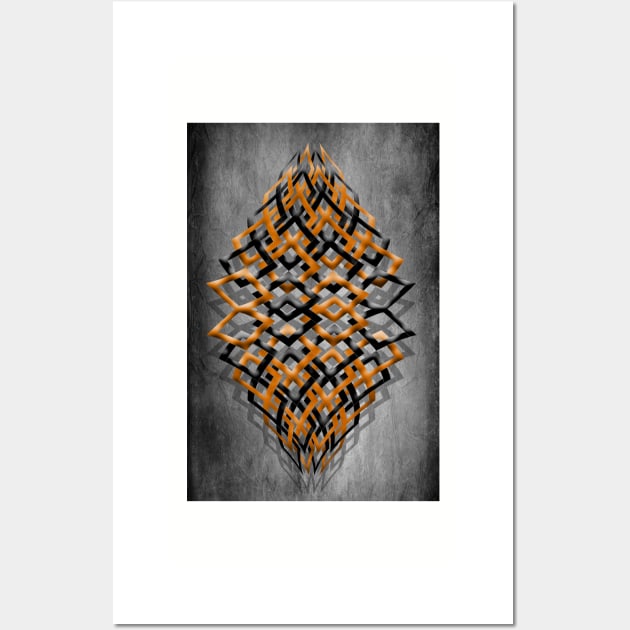 Geometric Orange Shapes Wall Art by piksimp